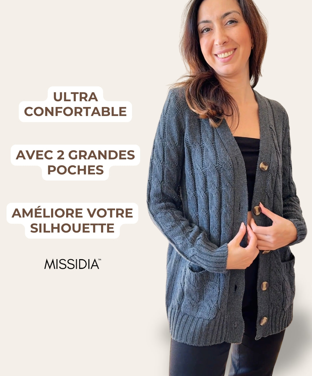 Alice - Cardigan chauffant ultra confort